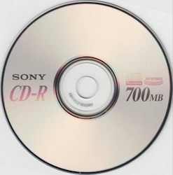 image depicting a sony-branded compact-disc rewriteable. note the size!
